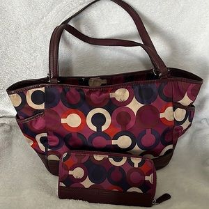 Retro purple Coach bag with matching wallet!